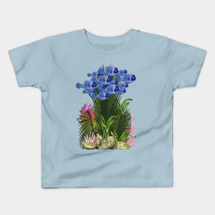 Underwater Pink Coral & Blue Fish Kids T-Shirt